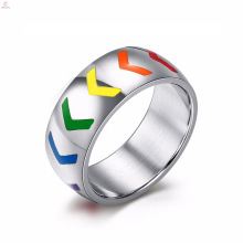 Hermosa imagen nueva Anillo de compromiso gay de acero inoxidable